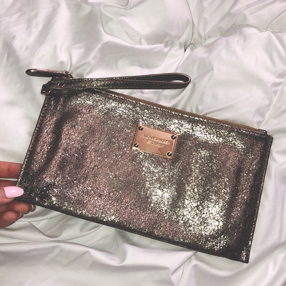 Michael Kors Handbags - Michael Kors Metallic Gold Clutch Handbag